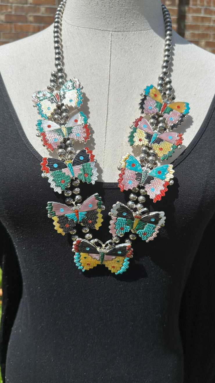 Inlay Butterfly Necklace Set