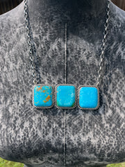 3 Stone Square Necklace #1-9