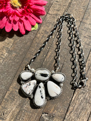 White Buffalo Half Cluster Necklace #1