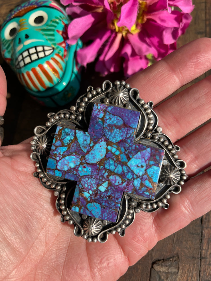 Purple Mohave Turquoise Cross Pendant