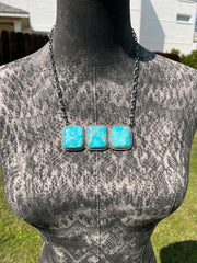 3 Stone Square Necklace #1-9