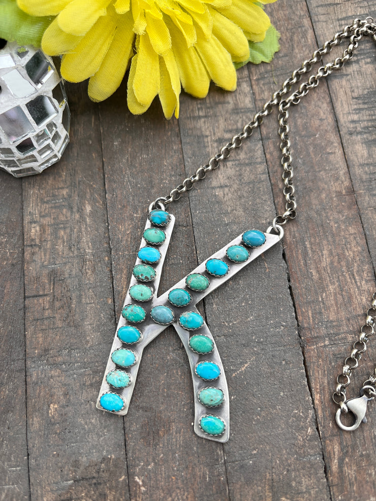 Custom Letter K Necklace
