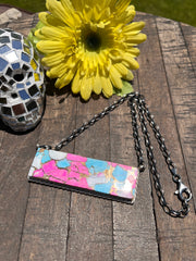 XL Cotton Candy Kingman Bar Necklace A-H