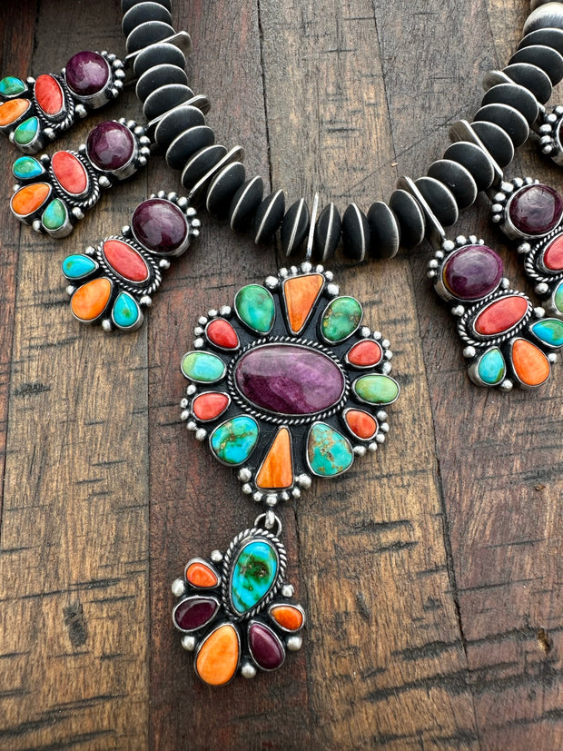 Multi Color Navajo Pearl Necklace Set