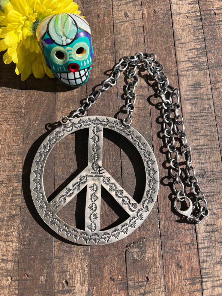 The HCC Kingman Peace Sign Necklace E