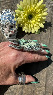 Variscite Horned Frog Ring