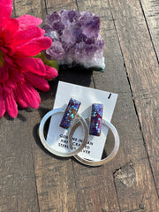 Purple Mohave Bar Hoop Earring #1