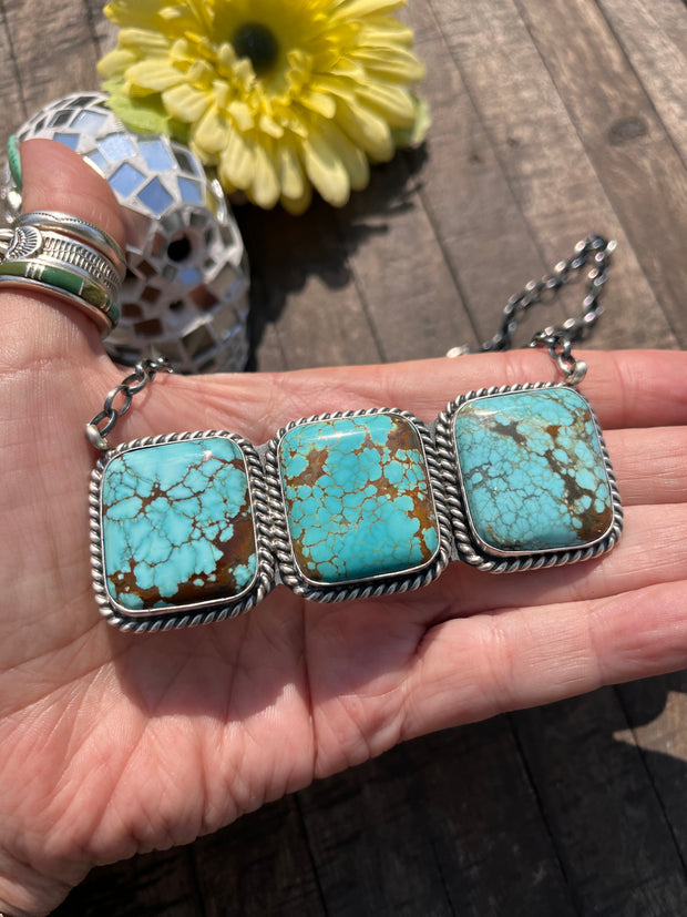 3 Stone Square Necklace #1-9