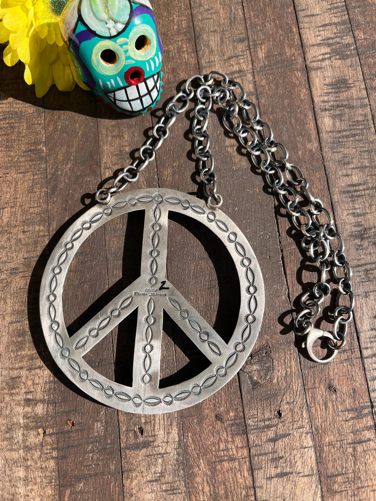 The HCC Mixed Mines Peace Sign Necklace 2