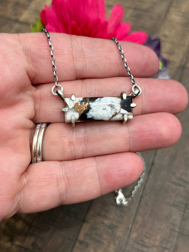 Waterproof White Buffalo Remix Bar Necklace #8