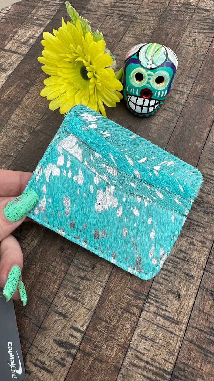 Turquoise Acid Wash Card Holder