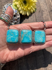 3 Stone Square Necklace #1-9