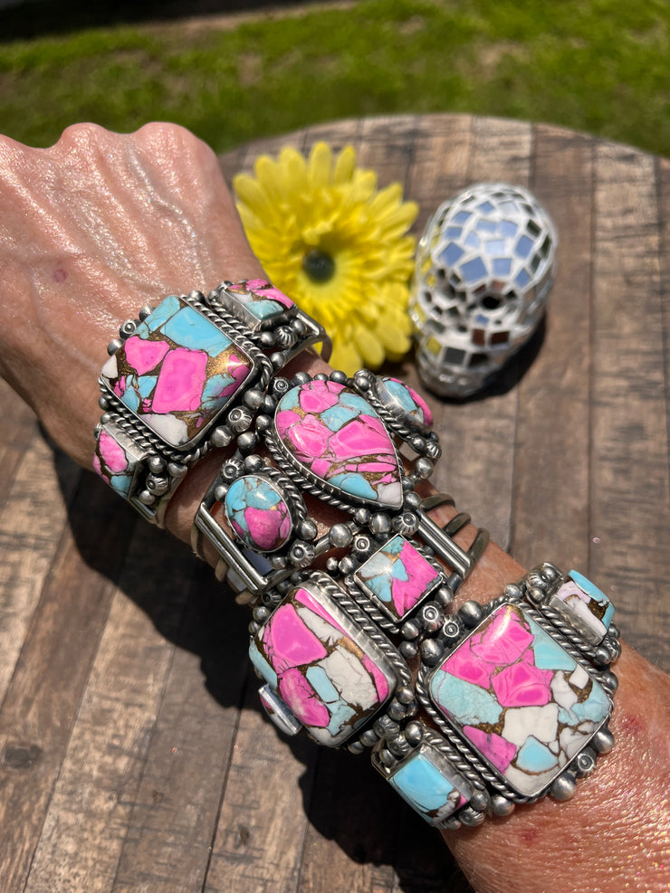 3 Stone Cotton Candy Kingman Cuff A-D