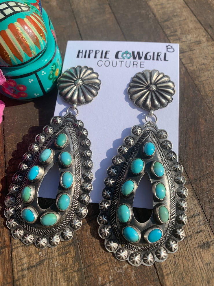 Sonoran Teardrop Concho Earrings B