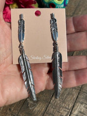 Sterling Double Feather Earrings