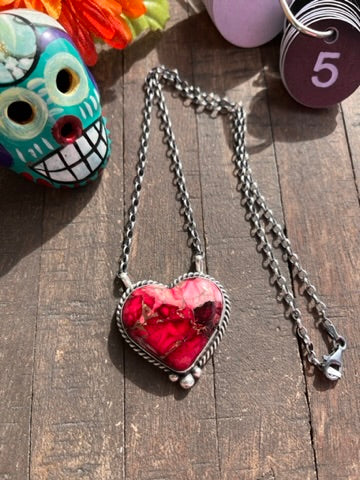 Dahlia Rose Heart Necklace 1-10