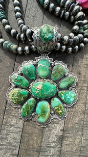 Multi Strand Pearl and Sonoran Gold Pendant Necklace #1