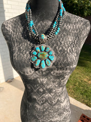 Royston Pendant on 4 Strand Bead Necklace