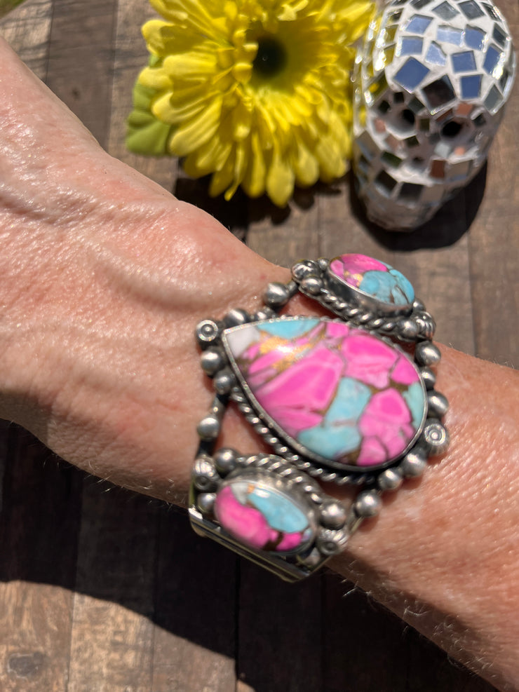 3 Stone Cotton Candy Kingman Cuff A-D