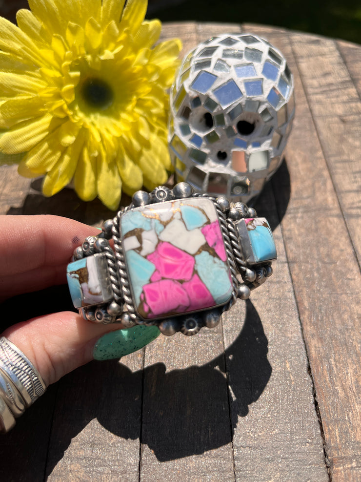 3 Stone Cotton Candy Kingman Cuff A-D