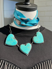 Kingman "Heart Throb" Triple Heart Necklace #1