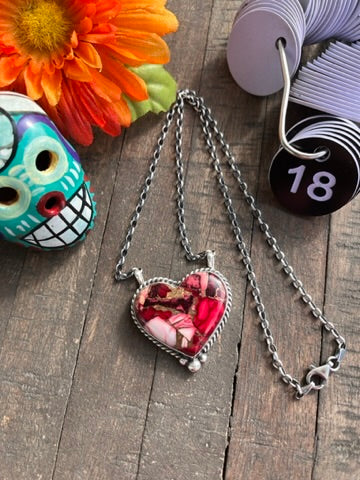 Dahlia Rose Heart Necklace 11-20