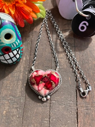 Dahlia Rose Heart Necklace 1-10