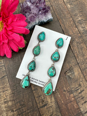 4 Stone Nevada Turquoise Earrings #1