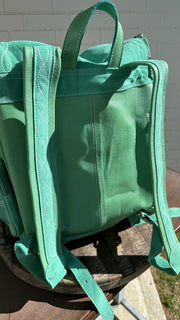 Boot Stitch Turquoise Leather Backpack