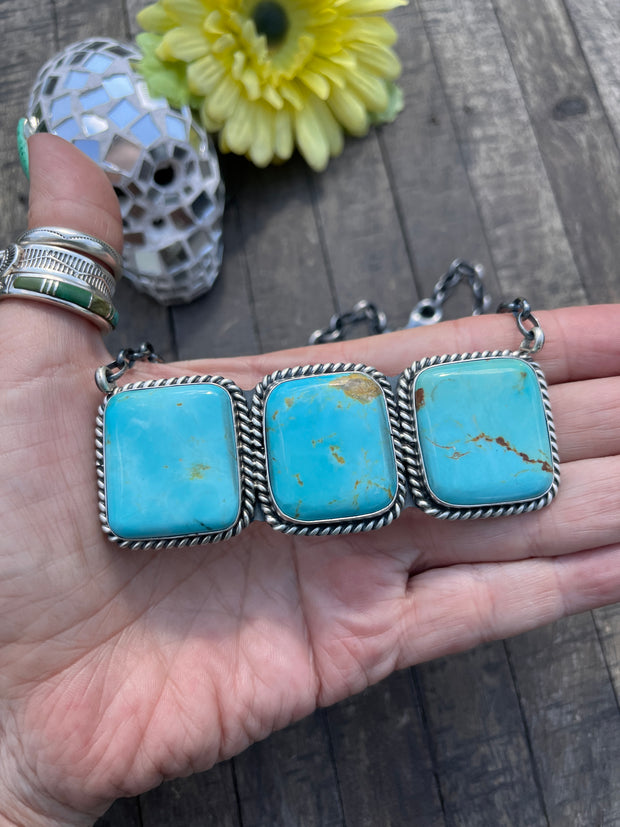 3 Stone Square Necklace #1-9