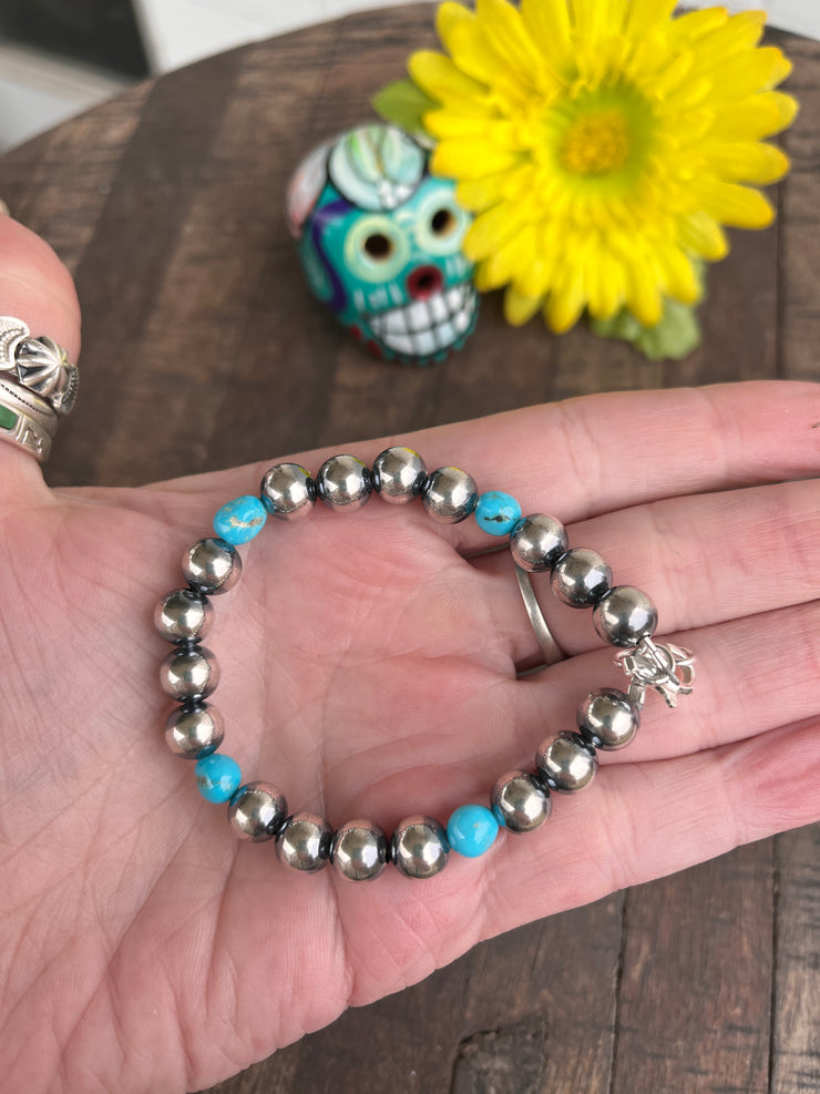 8mm "Navajo Style" and Kingman Bracelet
