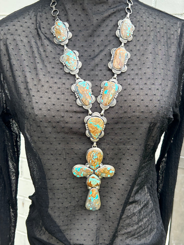 #8 Turquoise Cross Lariat