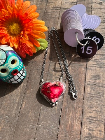 Dahlia Rose Heart Necklace 11-20