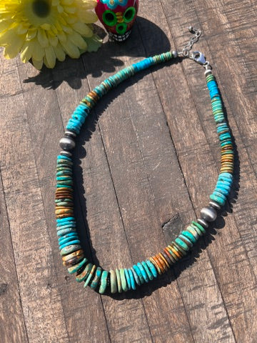 Kingman Disc Bead Necklace