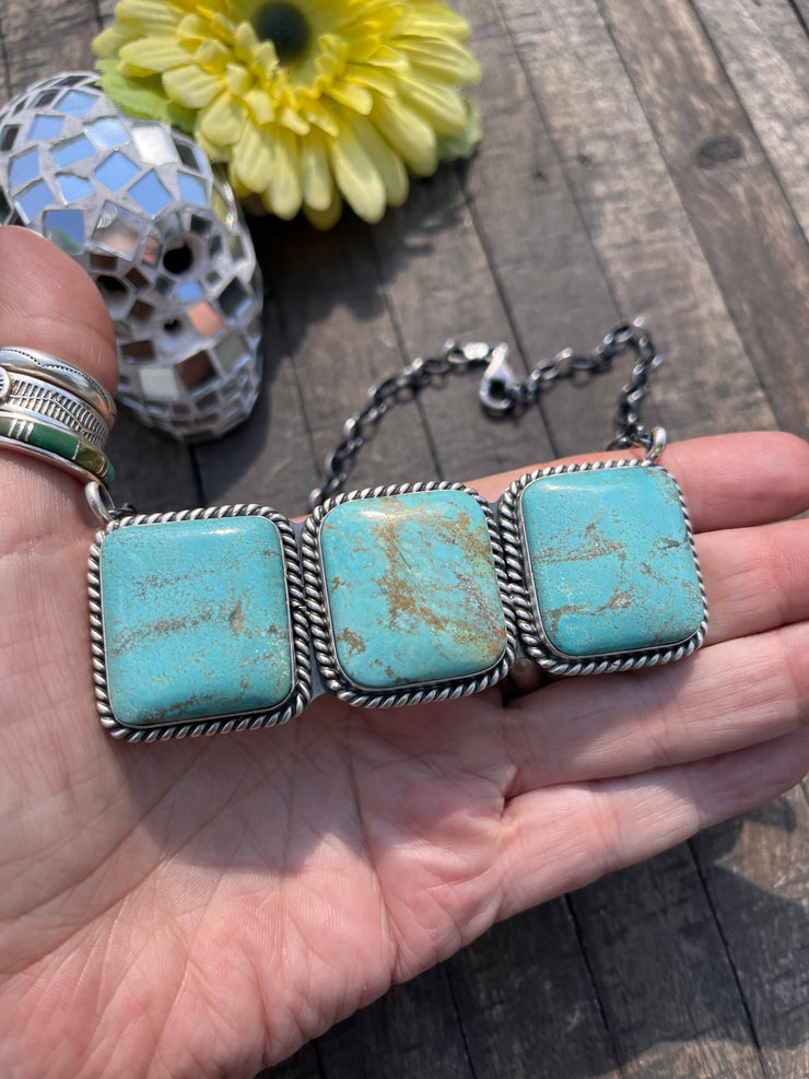 3 Stone Square Necklace #1-9