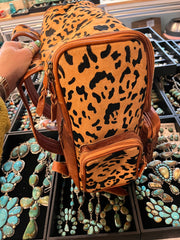 Leopard Cowhide Backpack