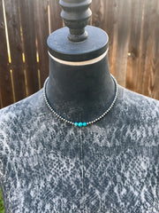16" "Navajo Style" Pearls and Turquoise Necklace