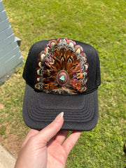 JJ’s Dark Feather Turquoise Hat