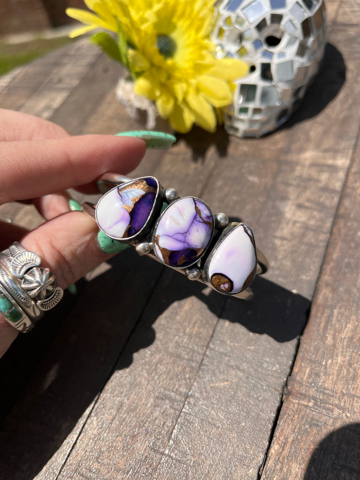3 Stone Lavender Dahlia Kingman Cuffs 1-3