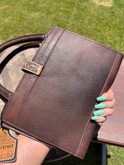 Cowhide Concho Book/Bible Cover