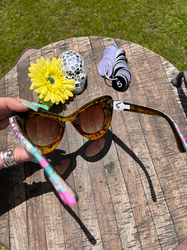 Handmade Cotton Candy Kingman Inlay Sunglasses #5