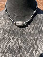 Stamped Pearl Necklace
