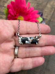 Waterproof White Buffalo Remix Bar Necklace #1