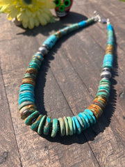 Kingman Disc Bead Necklace