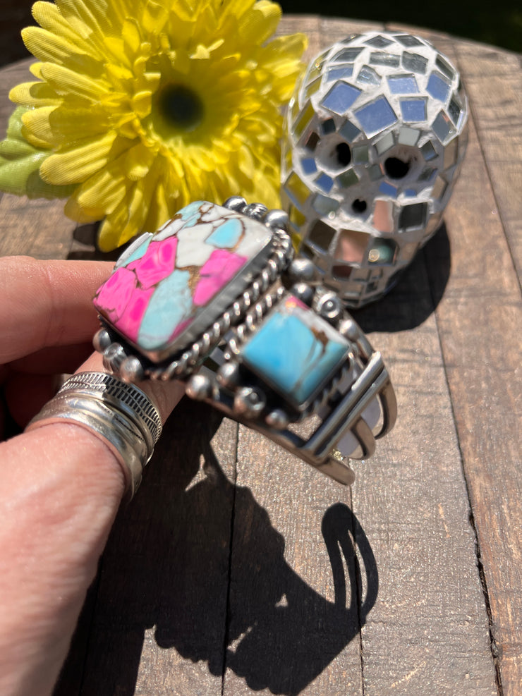 3 Stone Cotton Candy Kingman Cuff A-D