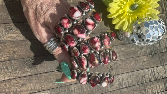 5 Stone Dahlia Rose Kingman Cuffs 1-5