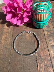 3mm 7 1/2" Rondelle "Navajo Style" Pearl Bracelet