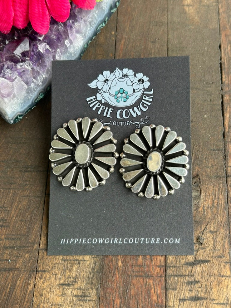 Sterling Silver Cluster Earrings