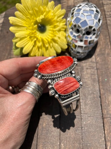 3 Stone Red Spiny Cuff