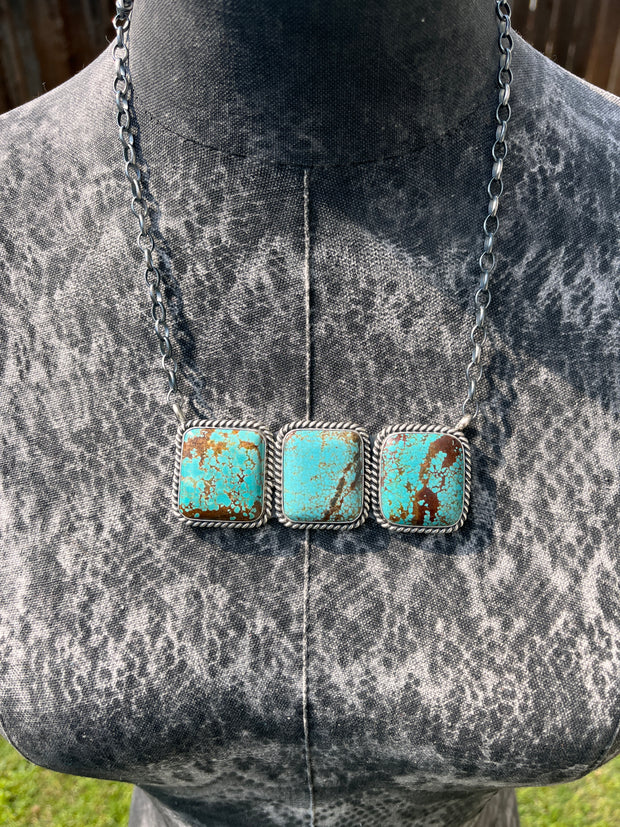 3 Stone Square Necklace #1-9